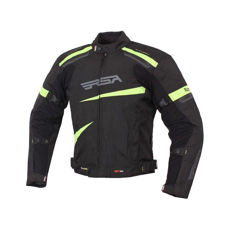 Bunda na moto RSA Razor černo-fluo žlutá výprodej