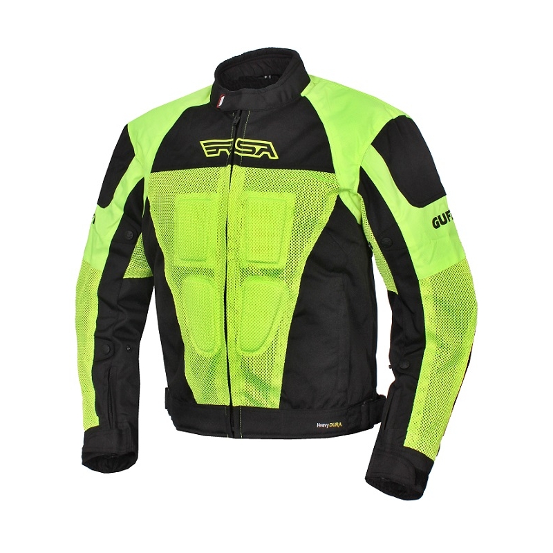 Bunda na moto RSA Guff černo-fluo žlutá výprodej