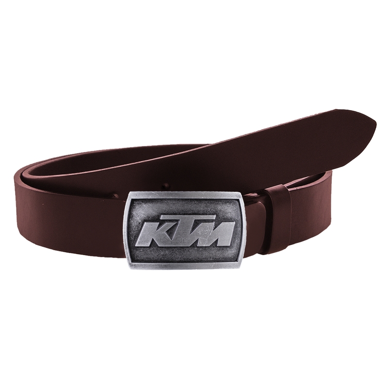 Kožený moto opasek se sponou KTM hnědý