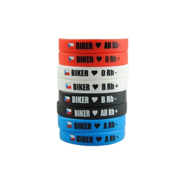 Moto náramek Biker s krevní skupinou AB RH-