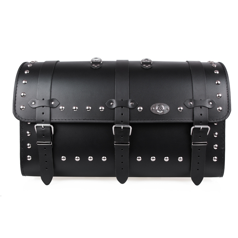 Kožený moto kufr na motorku Chopper RSA-8B se zámkem