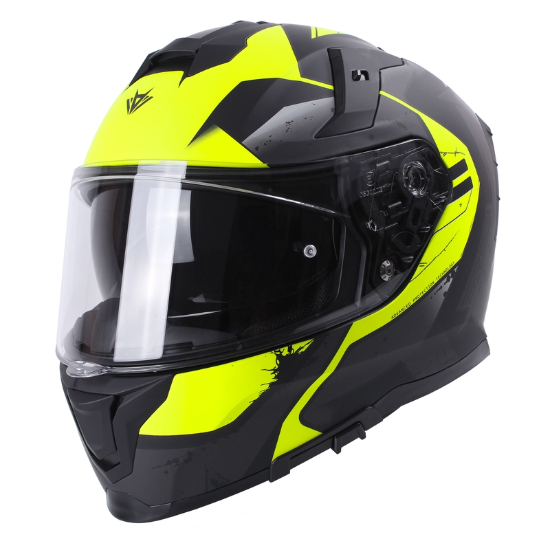 Integrální přilba na motorku RSA Rapid černo-šedo-fluo žlutá výprodej