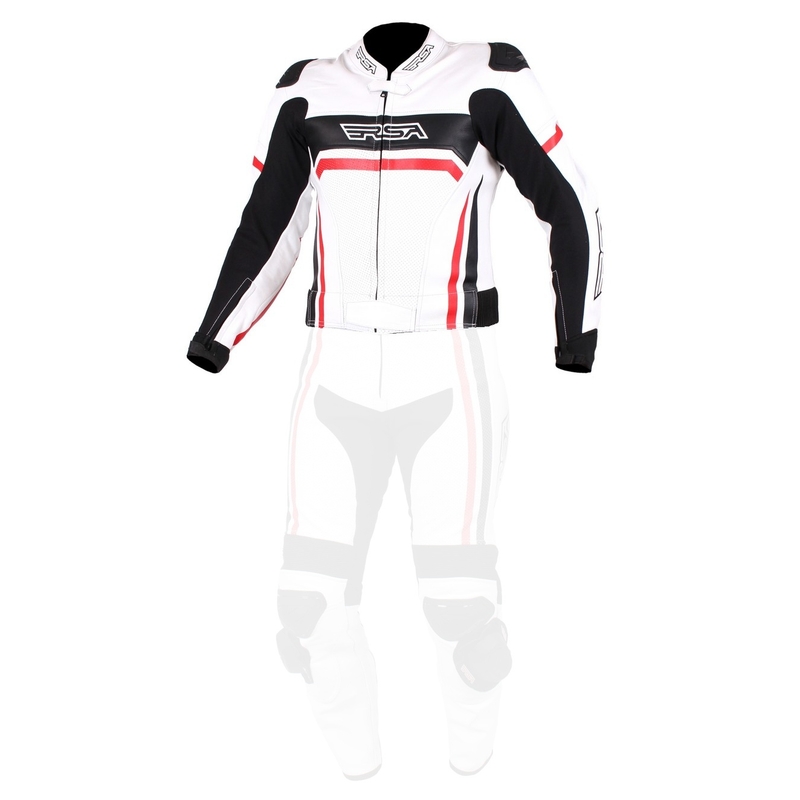 Pánská bunda na motorku RSA Virus bílo-černo-červená výprodej