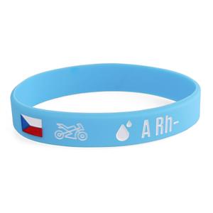 Silikonový moto náramek s krevní skupinou A RH-