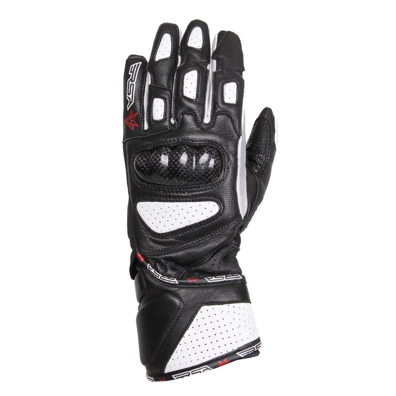 Dámské rukavice na motorku RSA RX-1 černo-bílé
