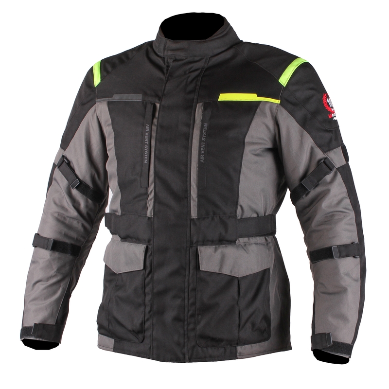 Bunda na motorku RSA Grip černo-šedo-fluo žlutá výprodej