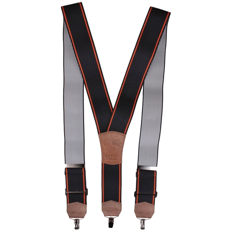 Kšandy s motivem Motorcycle bez nýtů černo-oranžové