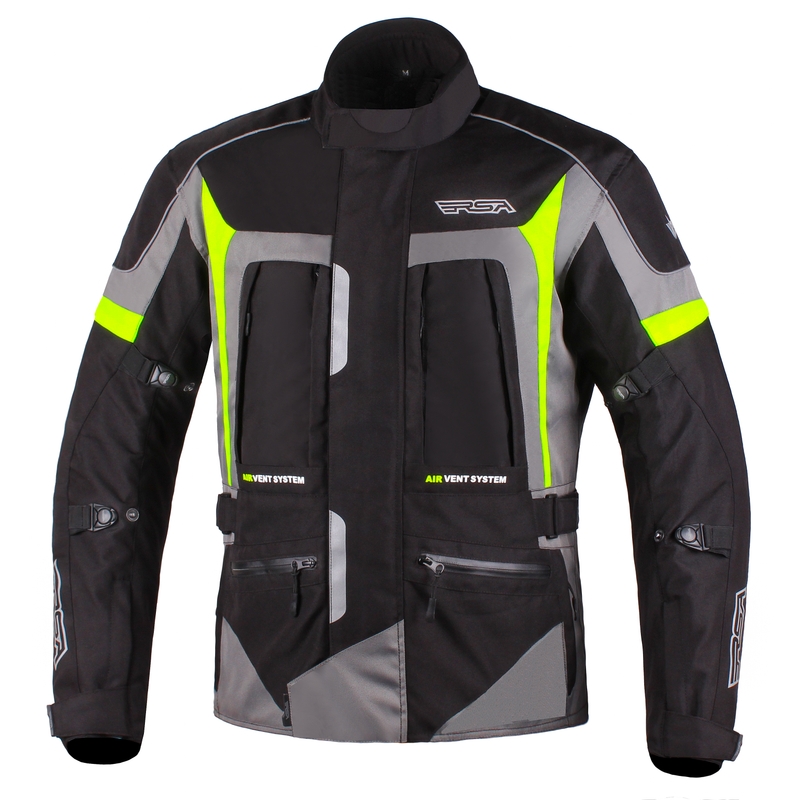 Bunda na motorku RSA Desert černo-šedo-fluo žlutá výprodej