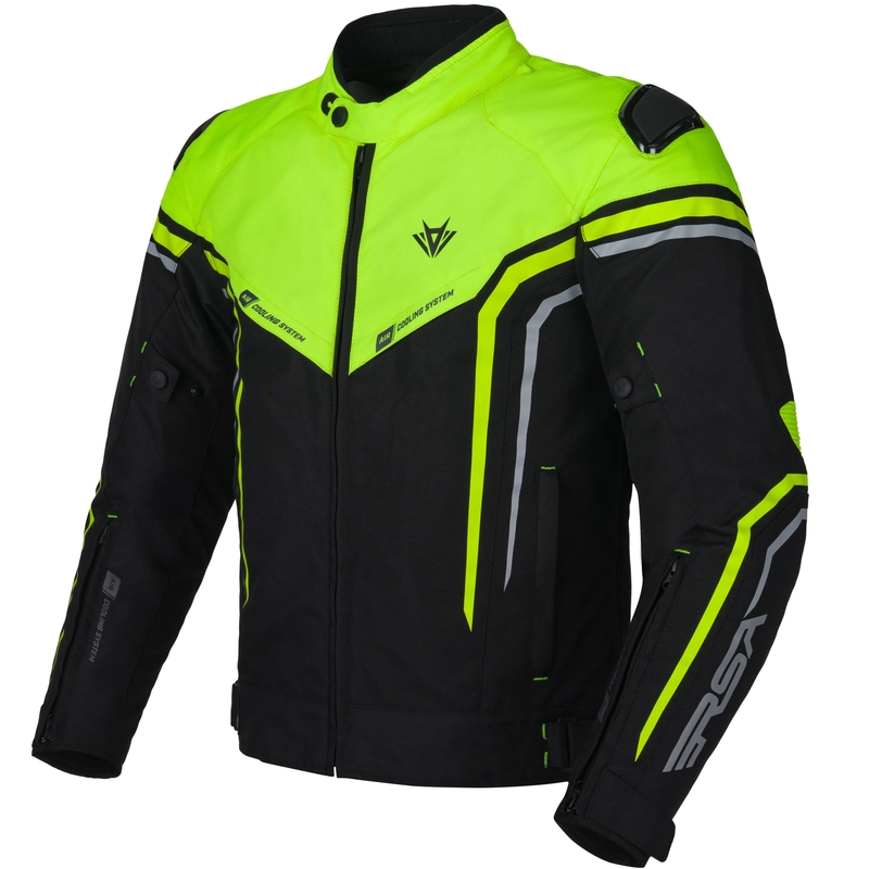 Bunda na motorku RSA Compact 2 EVO černo-šedo-fluo žlutá