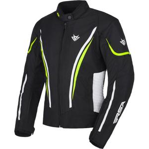 Dámská bunda na motorku RSA Wasp černo-bílo-fluo žlutá