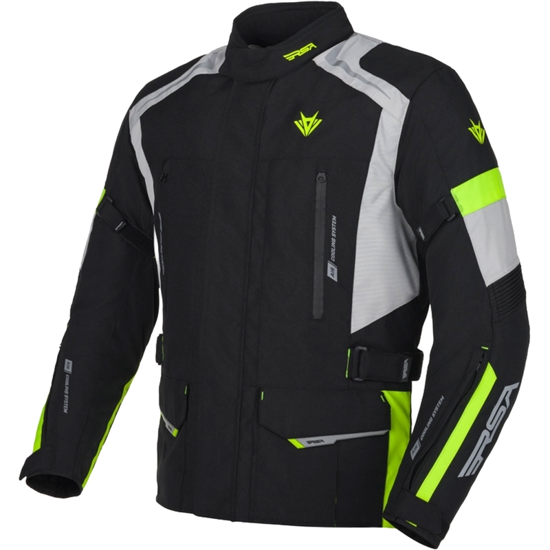 Bunda na motorku RSA EXO 2 černo-šedo-fluo žlutá