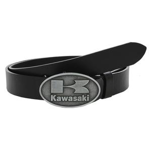 Kožený moto opasek se sponou Kawasaki