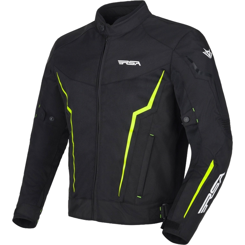 Bunda na motorku RSA Bolt černo-bílo-fluo žlutá