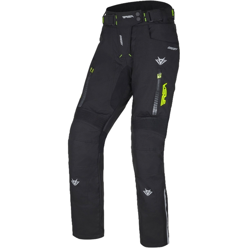 Dámské kalhoty na motorku RSA Greby 2 černo-fluo žluté